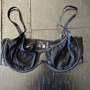 Black mesh 36G lounge bra